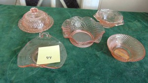 Assorted Pink Depression Glass