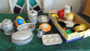 Vintage Toy Dishes and Cookware