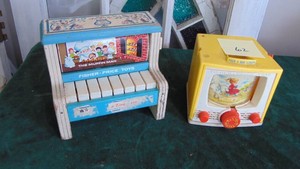 Vintage Fisher Price Piano and Tv