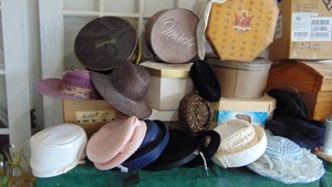 Large Lot of Hat Boxes and Vintage Hats