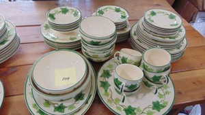 6 Place Setting of Franciscan Ivy Dishes and Other Serving Pieces