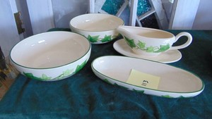 Franciscan Ivy Gravy Boat, 2 Serving Bowl and Relish