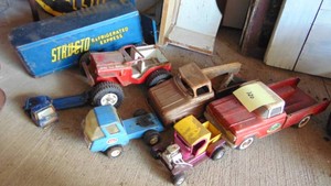 Various Vintage Trucks, Jeep, Trailer and Misc
