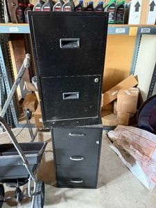 2 Black 2 Drawer File Cabinets