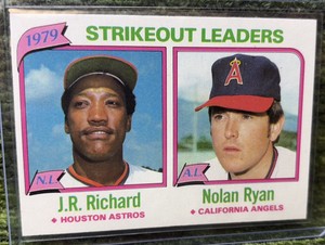 1980 Topps #206 1979 Strikeout leaders, Nolan Ryan, J.R. Richard -