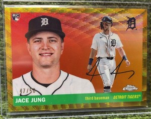 2025 Topps Chrome Platinum Jace Jung RC Gold Vibrations 50 Tigers