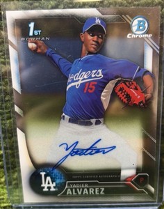 2016 1st Bowman Chrome Autograph AUTO LA Dodgers #CPA-YA Yadier Alvarez  Cuba