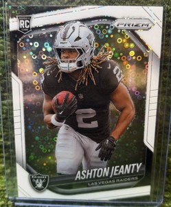 Panini 2025 Prizm Ashton Jeanty Las Vegas Raiders #315 Rookies White Disco RC
