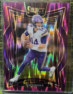2024 Numbered Panini Select Concourse Sam Darnold #92 Purple Shock Prizm 360