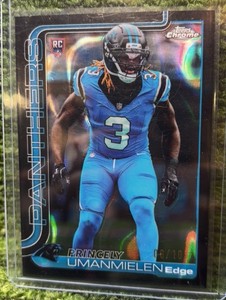 2025 TOPPS CHROME FOOTBALL #377 PRINCELY UMANMIELEN BLACK REFRACTOR 10 RC