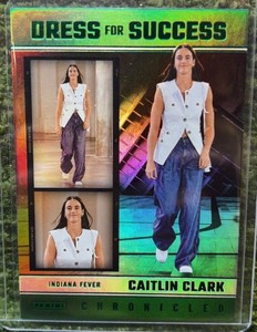 2025 Caitlin Clark Chronicled Dress For Success Green Laser Holo #63 Fever