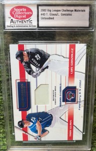2002 Donruss Big League Challenge Materials Glaus Gonzalez Untouched #43 SCD