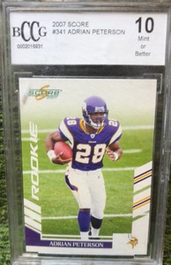 Score 2007 #341 Adrian Peterson Rookie Minnesota Vikings NFL BCCG 10