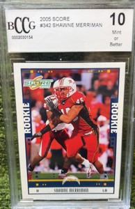 2005 Score Rookie Shawne Merriman #342 BCCG Gem Mint 10-Maryland (RC)