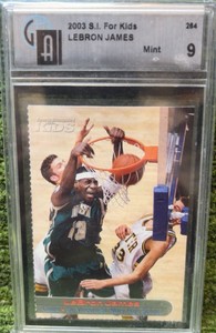 2003 LeBRON JAMES Rookie Sports Illustrated For Kids GRADED MINT 9