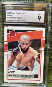 2021 Panini Chronicles UFC #25 Donruss Khamzat Chimaev RC GRADED 9 Mint