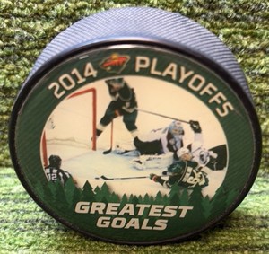 Minnesota Wild 2014 Playoff Greatest Goal Souvenir Hockey Puck Mikael Granlund