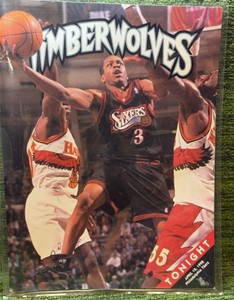 Timberwolves Program with Allen Iverson from April 10th, 1998 in Minnesota Target Center vs. 76ers