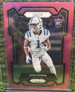 2023 Panini Prizm Football Josh Downs Pink Prizm Rookie Card #345 Colts