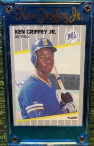 Ken Griffey Jr 1989 Fleer Rookie Card #548 Enclosed In A Screwdown Card Holder Seattle Mariners