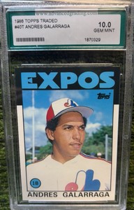 1986 Topps Trader Baseball Andres Galarraga #40T Gem Mint 10 Expos