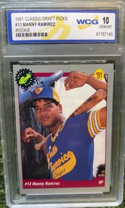 1991 Classic Draft Picks #10 MANNY RAMIREZ RC Rookie Gem Mint 10 WCG