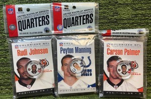 2004  Colorized NFL Quarter Collection Lot Of 3 Players NIB