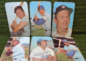 1971 Topps Supers lot (6) different oversized baseball cards- UNIQUE VINTAGE 
