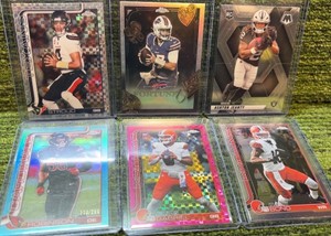 Mixed NFL Lot of 6 Cards in Total- Topps Chrome Inserts, Parallels, Stars, RC, & Numbered 