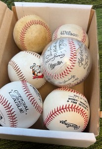 Mixed MLB Baseball Lot, 6 Balls In Total, includes Tony the Tiger, Official Balls, Autopen Ball, & practice or auto balls 