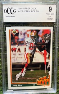1991 UPPER DECK JERRY RICE 9 MINT COLLECTOR CARD #475 SAN FRANCISCO 49ERS