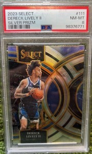 Dereck Lively 2023 Select Basketball Premier Level Rookie Silver Prizm PSA 8 Olrando Magic