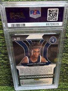 2020 PANINI PRIZM #277 JADEN MCDANIELS PSA 9 MINNESOTA TIMBERWOLVES
