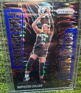 2025 Panini Prizm WNBA - Fireworks Napheesa Collier #7 Blue Pulsar Prizm 199