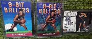 2025-2026 Topps Basketball #8B-35 Ace Bailey 8-Bit Ballers Holo Foil Utah Jazz & 8-BIT Regular & Inspirational Insert RCs