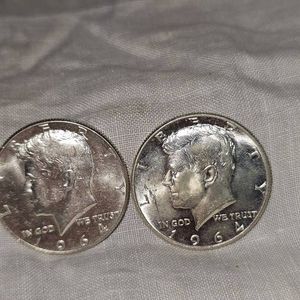 1964, 1964 Kennedy Halves, 50c UNC Silver
