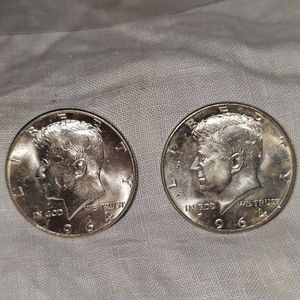 1964, 1964 Kennedy Halves, 50c UNC Silver