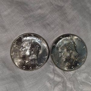 2-1964 UNC Kennedy Halves 50c,Silver