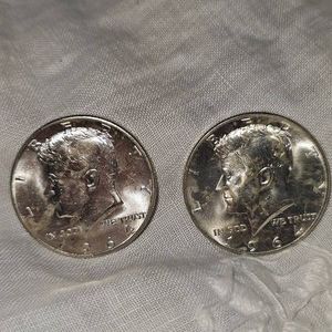 2-1964 UNC Kennedy Halves 50c,Silver