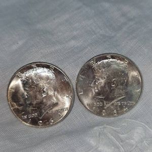 2-1964 UNC Kennedy Halves 50c,Silver