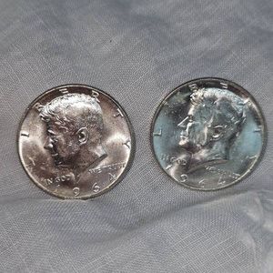 2-1964 UNC Kennedy Halves 50c,Silver