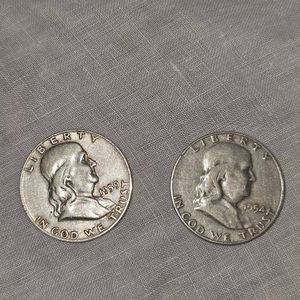 1954,1959 Franklin Halves 50c Silver