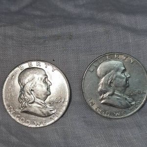 1960,1963 Franklin Halves, 50c VF Plus