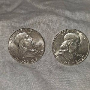 1963,1963 Franklin Halves, 50c VF Plus