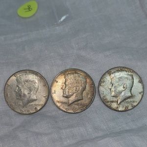 1966,1968,1968 Kennedy Silver Halves, 50c