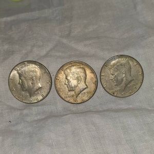 1967,1968,1968 Kennedy Silver Halves, 50c