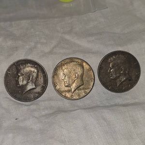 1966,1966,1964 Kennedy Silver Halves, 50c