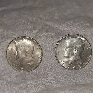 1969,1969 Kennedy Silver Halves 50c