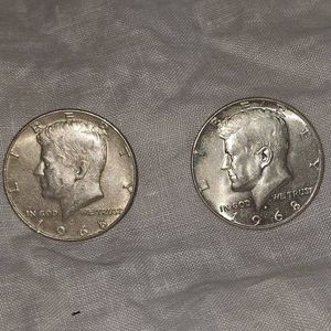 1968,1968 Kennedy Silver Halves 50c