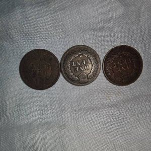1889,1901,1907 Indian Head Pennies 1C